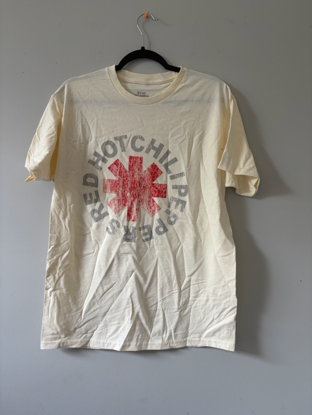 Graphic Tee - Cream with Red Hot Chili Peppers Logo